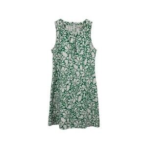 Loft LP Green White Floral Sleeveless Dress